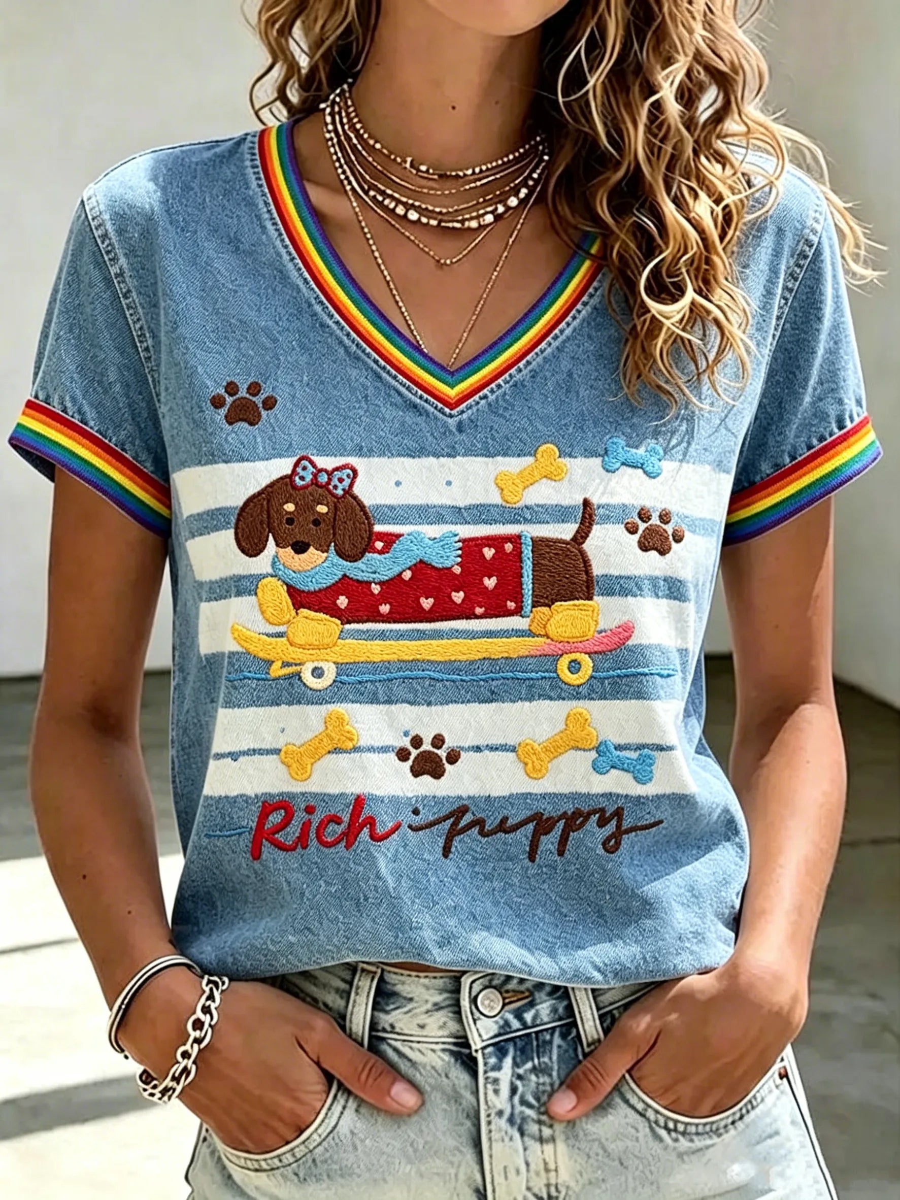 Women's Casual Minimalist Animal Print T-Shirt