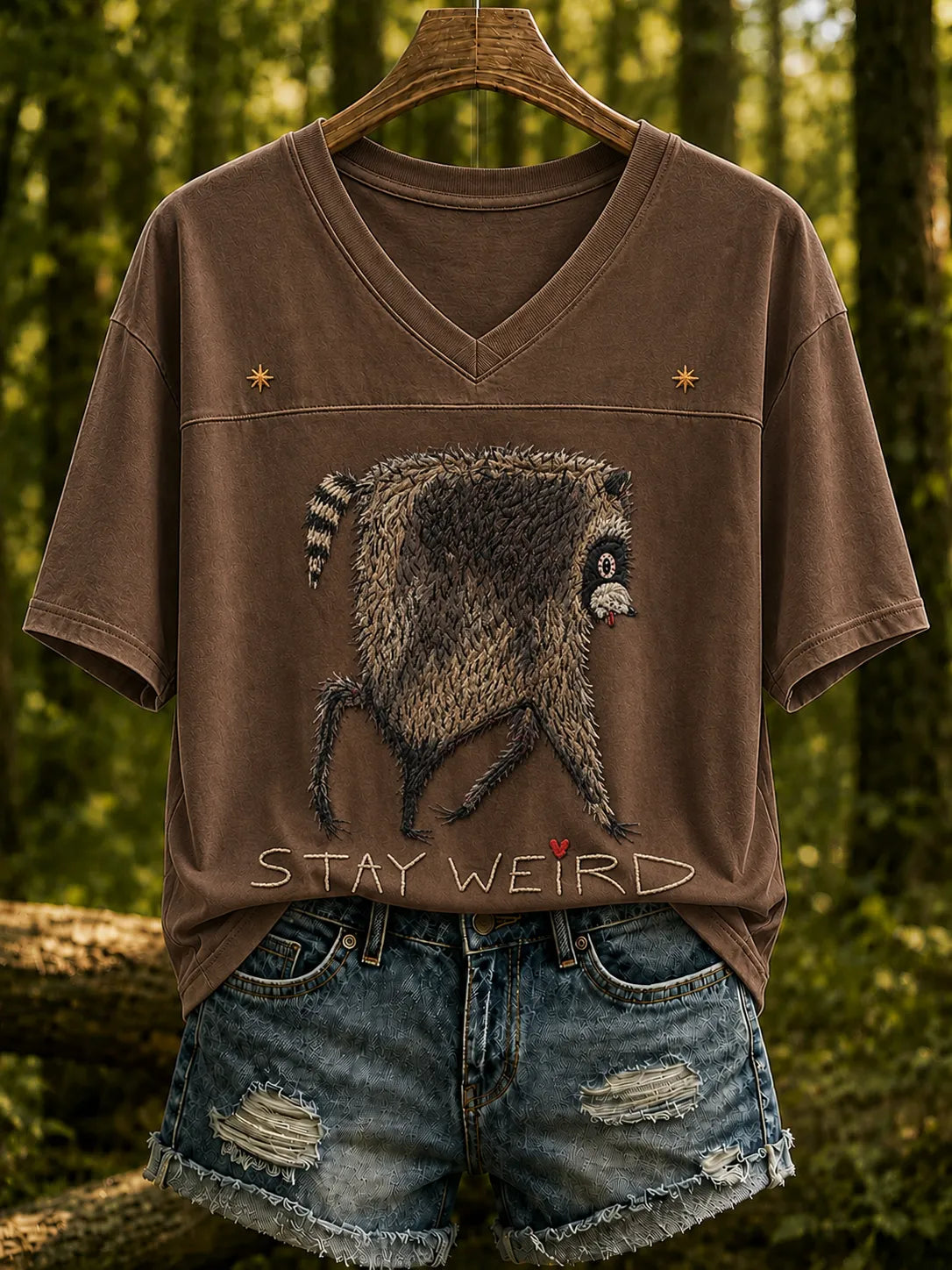 Women's Jimothy Raccoon Animal Top