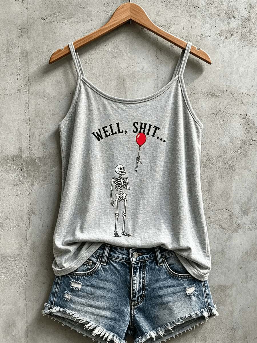 Women's Retro Halloween Well, shit... Print Camisole