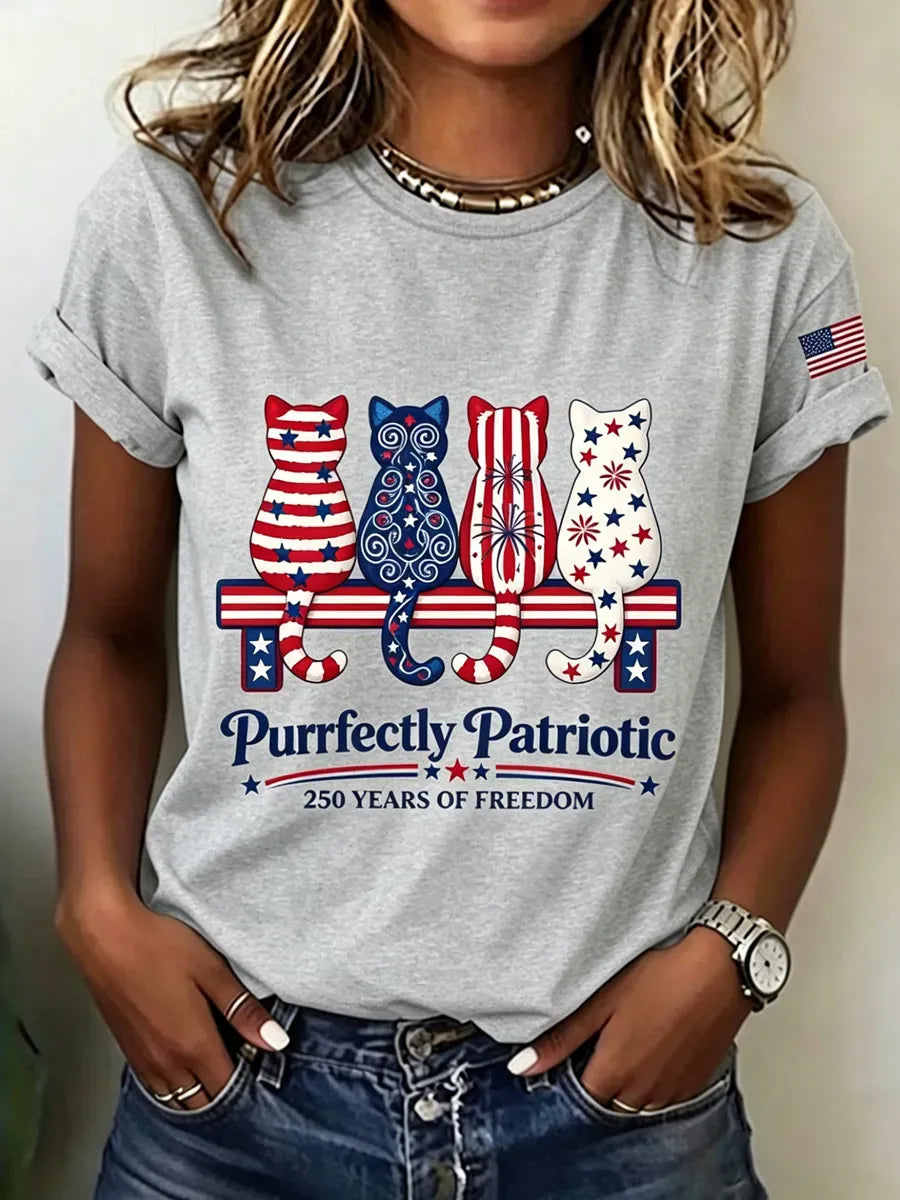 Women's Cats Print Casual T-shirt