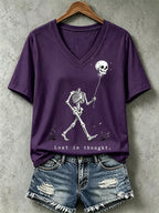 Women's Halloween Well, shit... Print V Neck T-Shirt