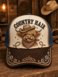 Vintage Fall Farm Highland Cow Graphic Hat
