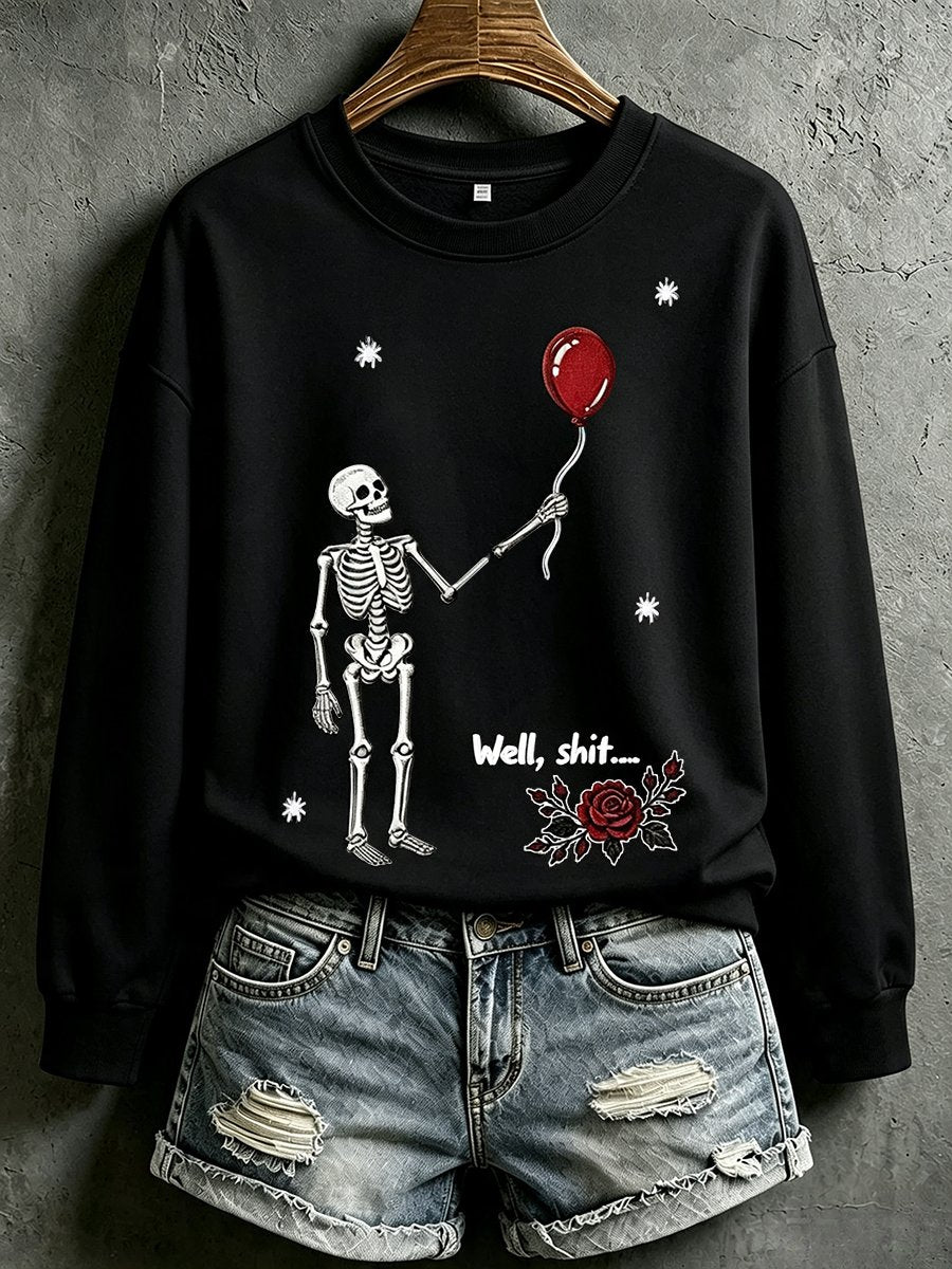 Women's Retro Halloween Well, shit... Print Sweatshirt