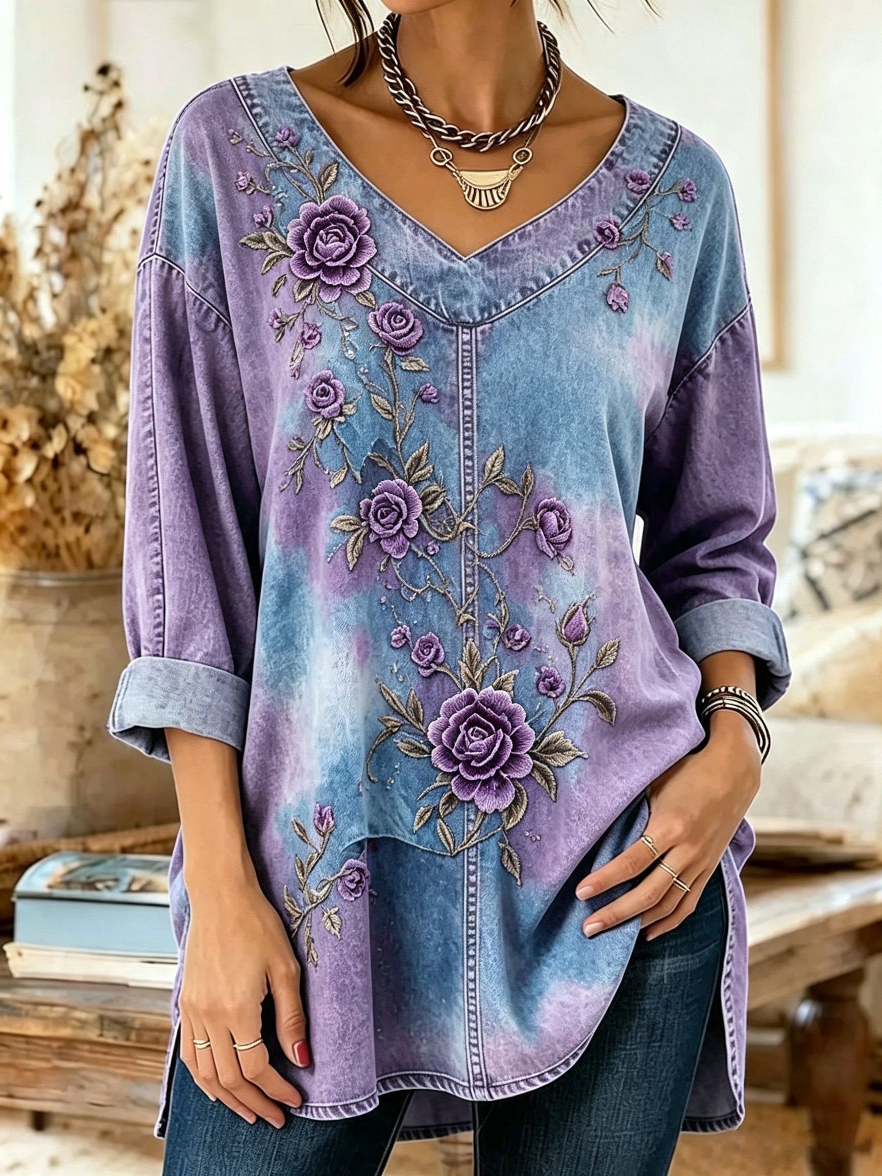 Women's Autumn Leisure Art Printed Dress