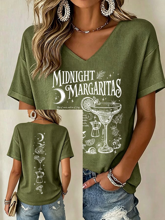 Women's Midnight Margaritas Print Casual T-shirt