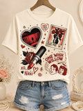 Women's Retro Horror Halloween Print Tee