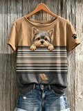 Women's Cute Dog Print Casual T-shirt