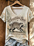 Hot Jimo Thief Printed Casual T-Shirt