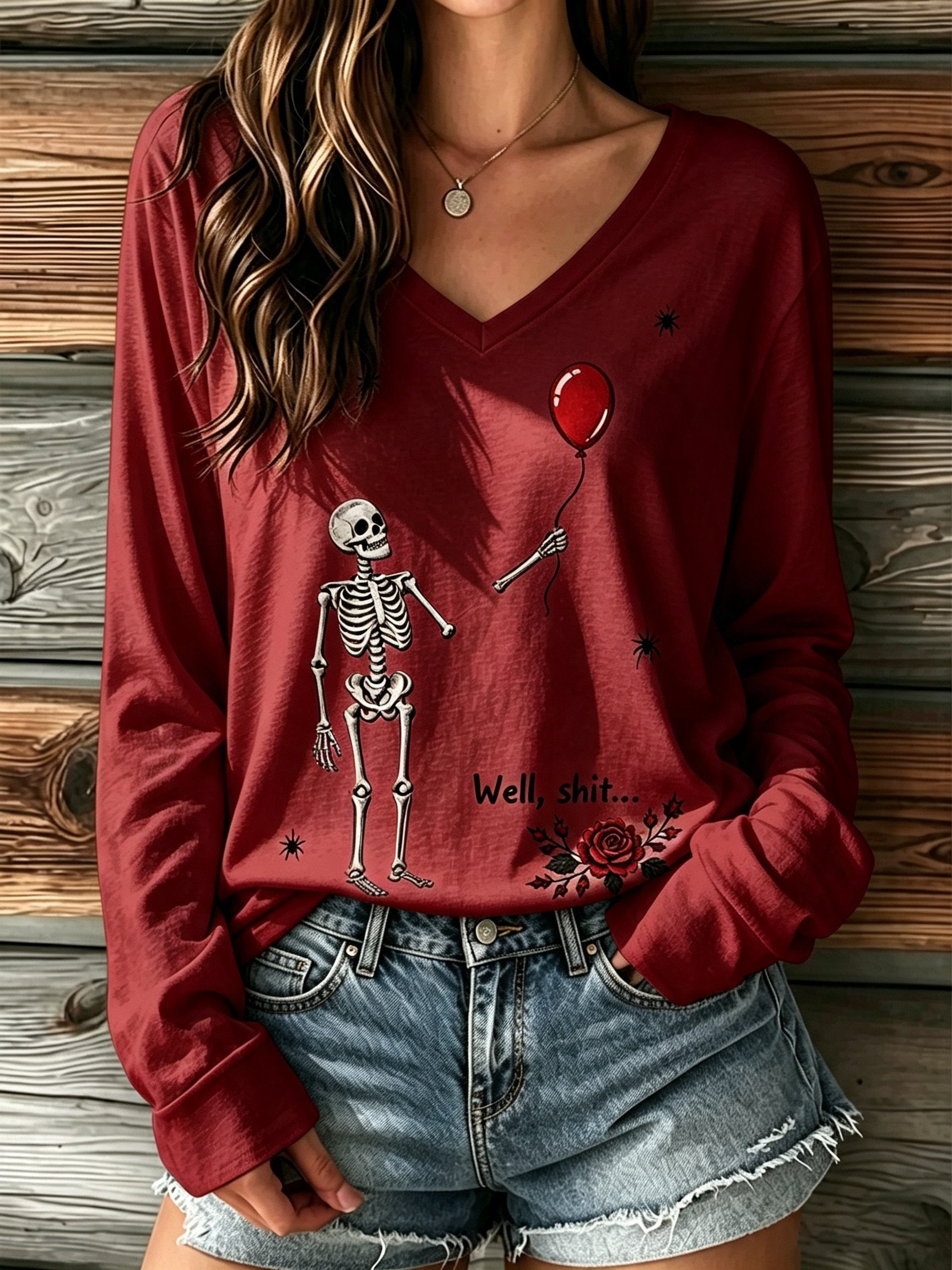 Women's Retro Halloween Well, shit... Print T-Shirt