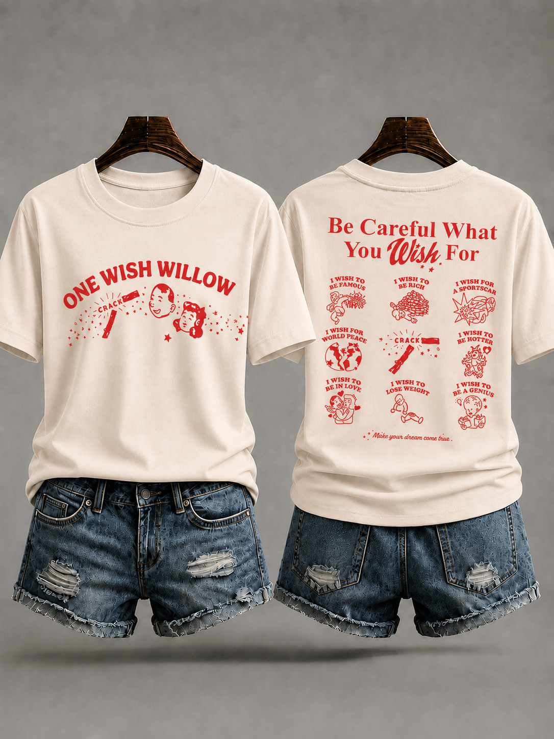 Women's Wish Card Print Tee