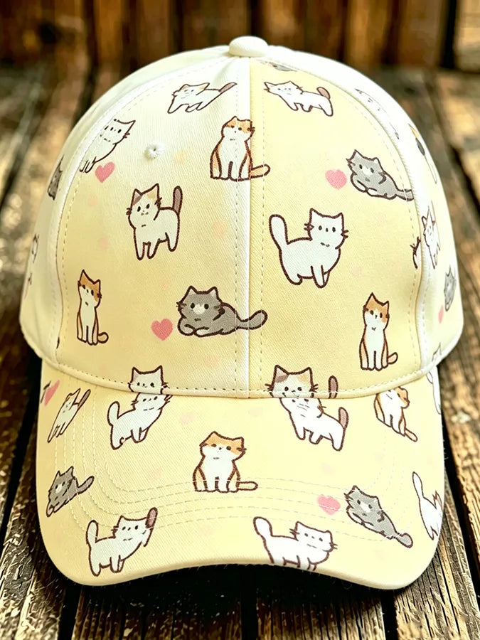 Unisex Fun Cat Print Hat