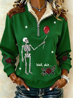 Women's Retro Halloween Well, Shit... Printed Sweatshirt