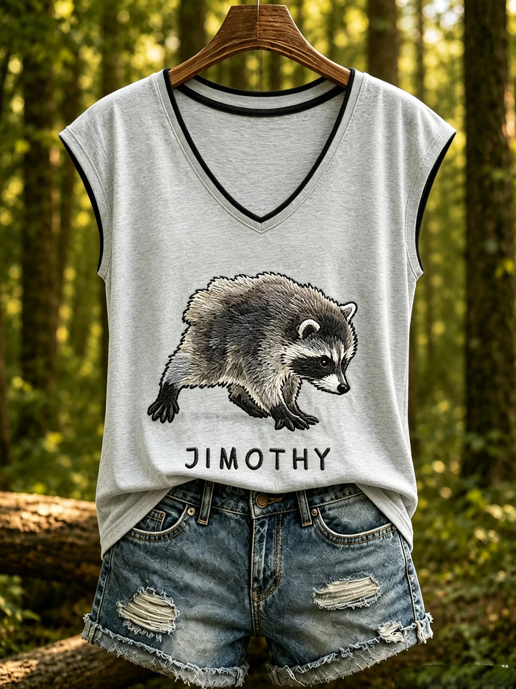 Women's Jimothy Raccoon Animal Top