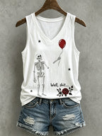 Women's Retro Halloween Well, shit... Print Casual Vest