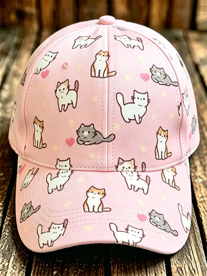 Unisex Fun Cat Print Hat
