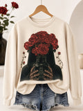 Women'S Retro Horror Halloween Print Sweatshirt