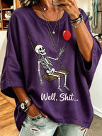 Women's Retro Halloween Well, Shit... Printed Sweatshirt