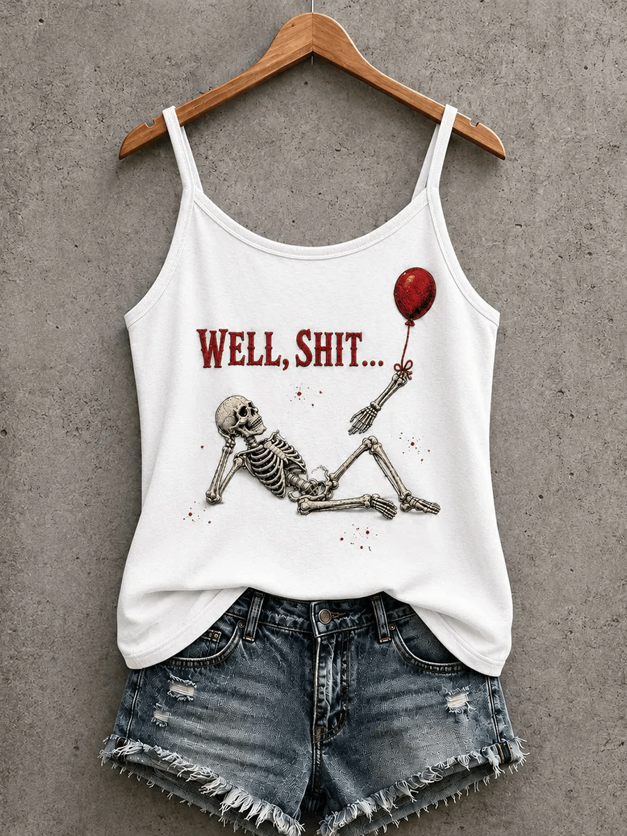 Women's Retro Halloween Well, shit... Print Camisole