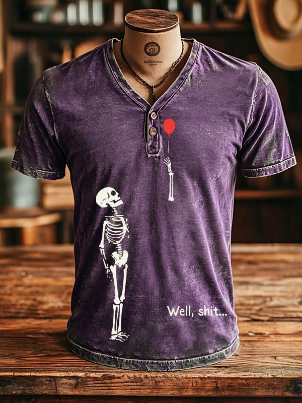 Men's Retro Halloween Well, shit... Printing T-Shirts