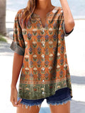 Women's Casual Retro Floral Print Shirt