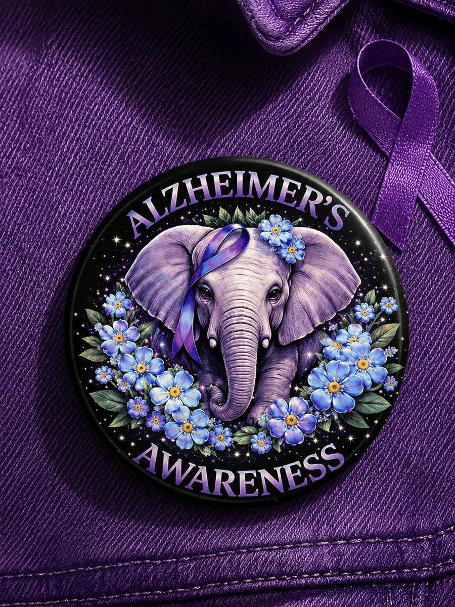 Unisex Alzheimer'S Awareness Pin Button
