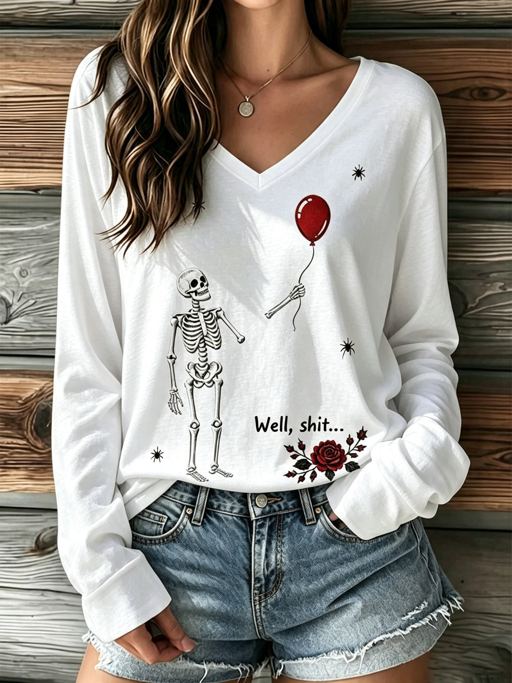 Women's Retro Halloween Well, shit... Print T-Shirt