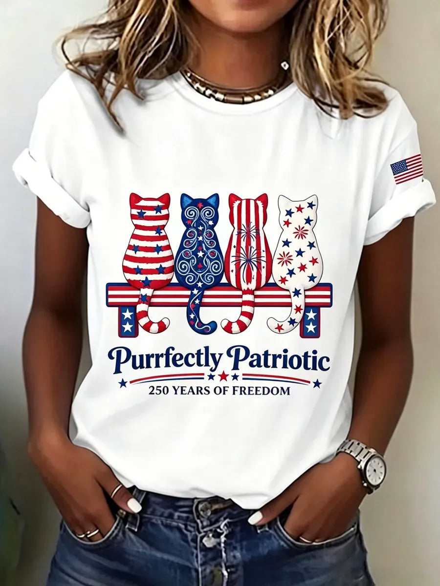 Women's Cats Print Casual T-shirt