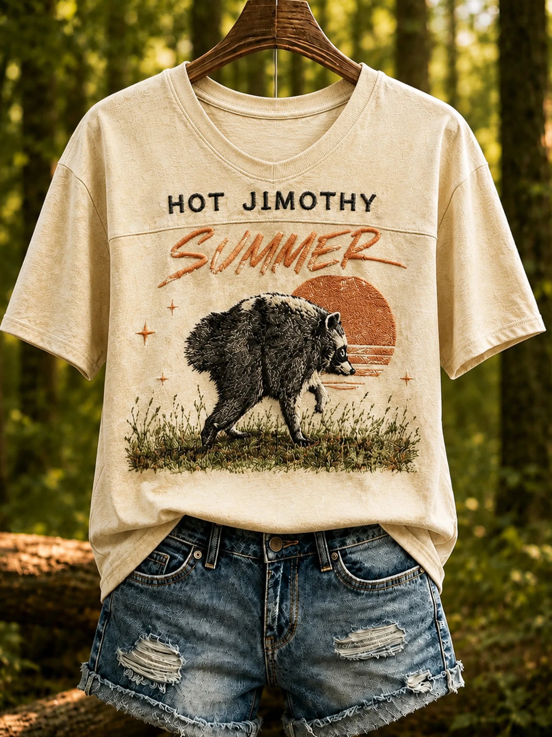 Women's Jimothy Raccoon Animal Top