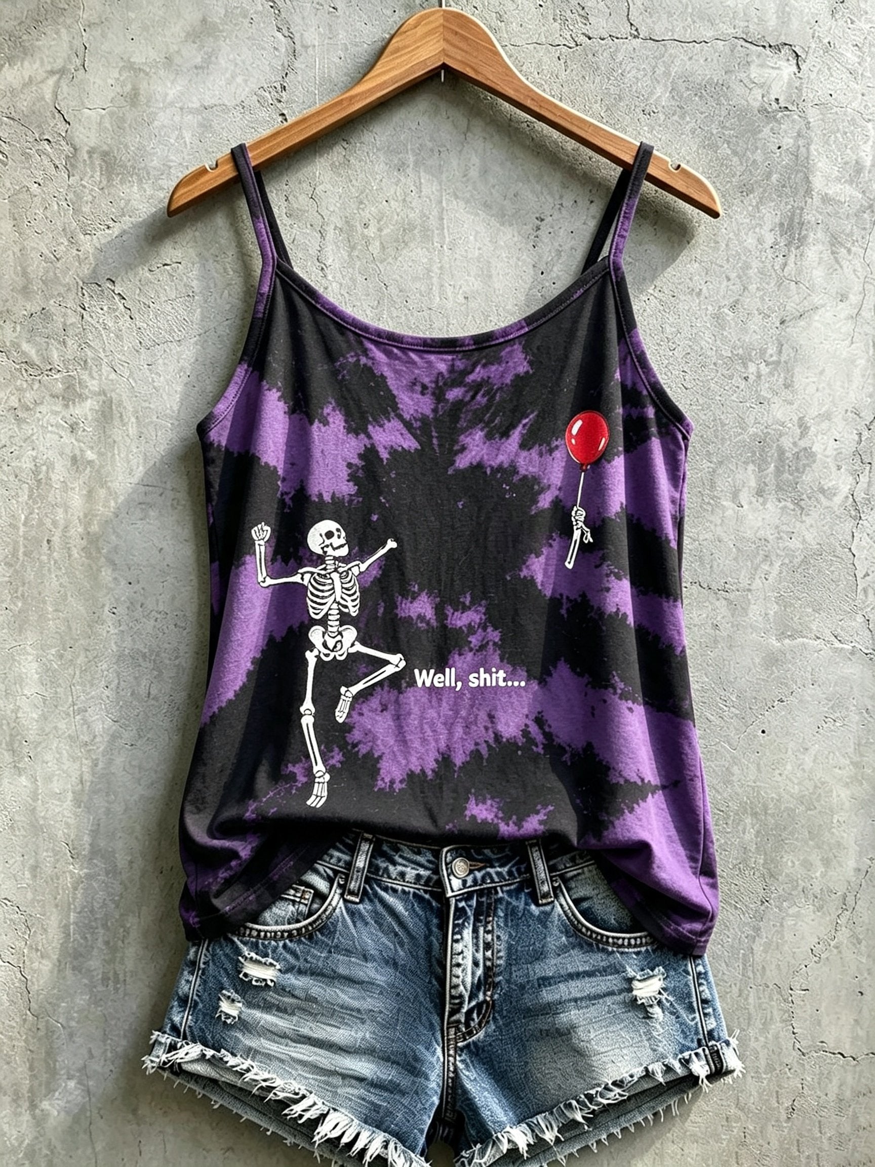 Women's Retro Halloween Well, shit... Print Camisole