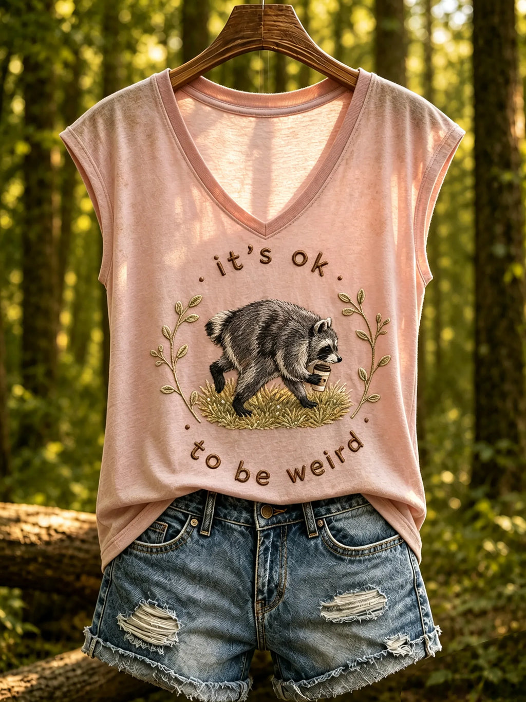 Women's Jimothy Raccoon Animal Top