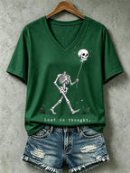 Women's Halloween Well, shit... Print V Neck T-Shirt