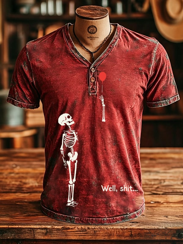 Men's Retro Halloween Well, shit... Printing T-Shirts