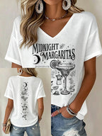 Women's Midnight Margaritas Print Casual T-shirt