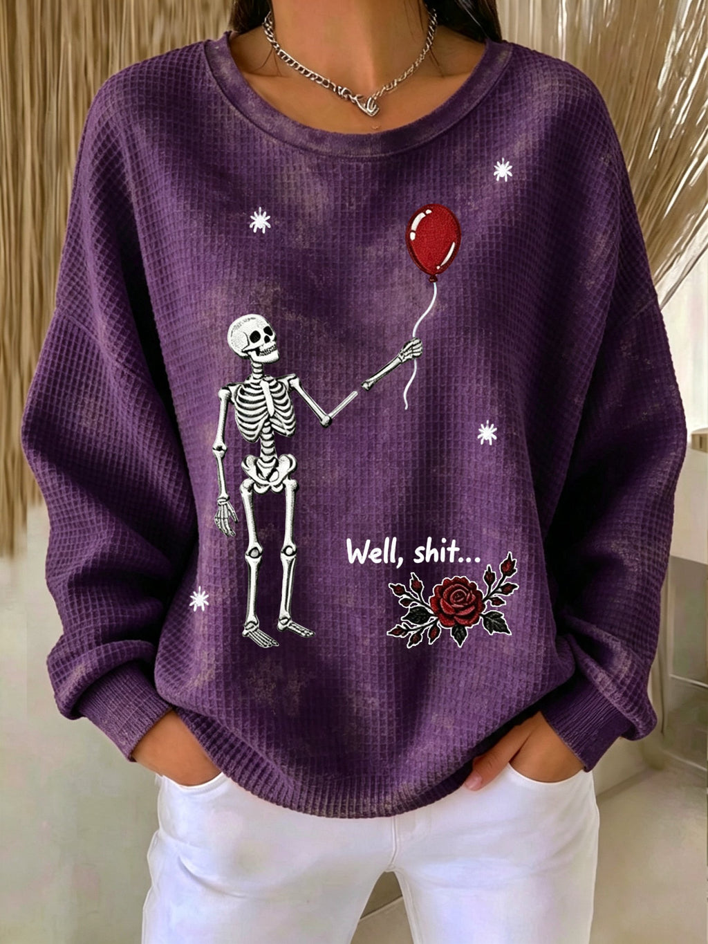 🔥🔥2nd 50% Off 🔥🔥Women's Retro Halloween Well, Shit... Printed Sweatshirt