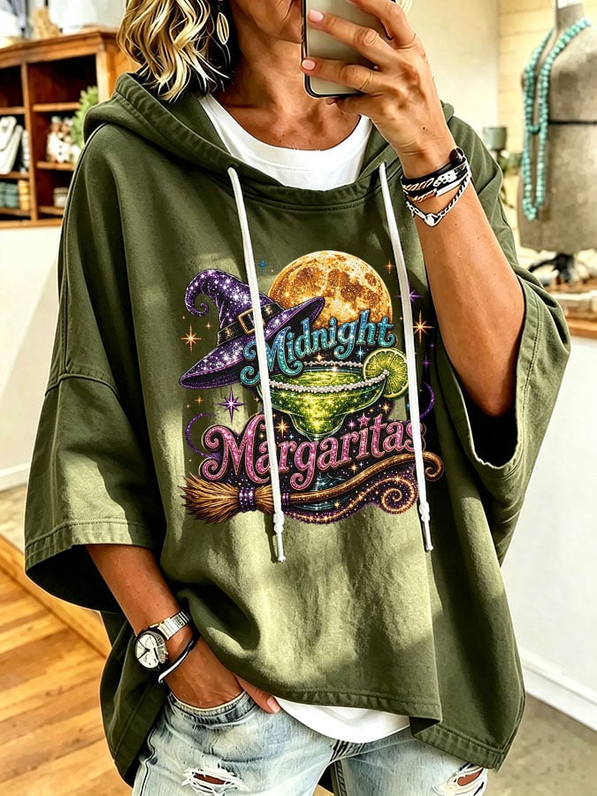 Women's Midnight Margaritas Print Hooded Sweatshirt