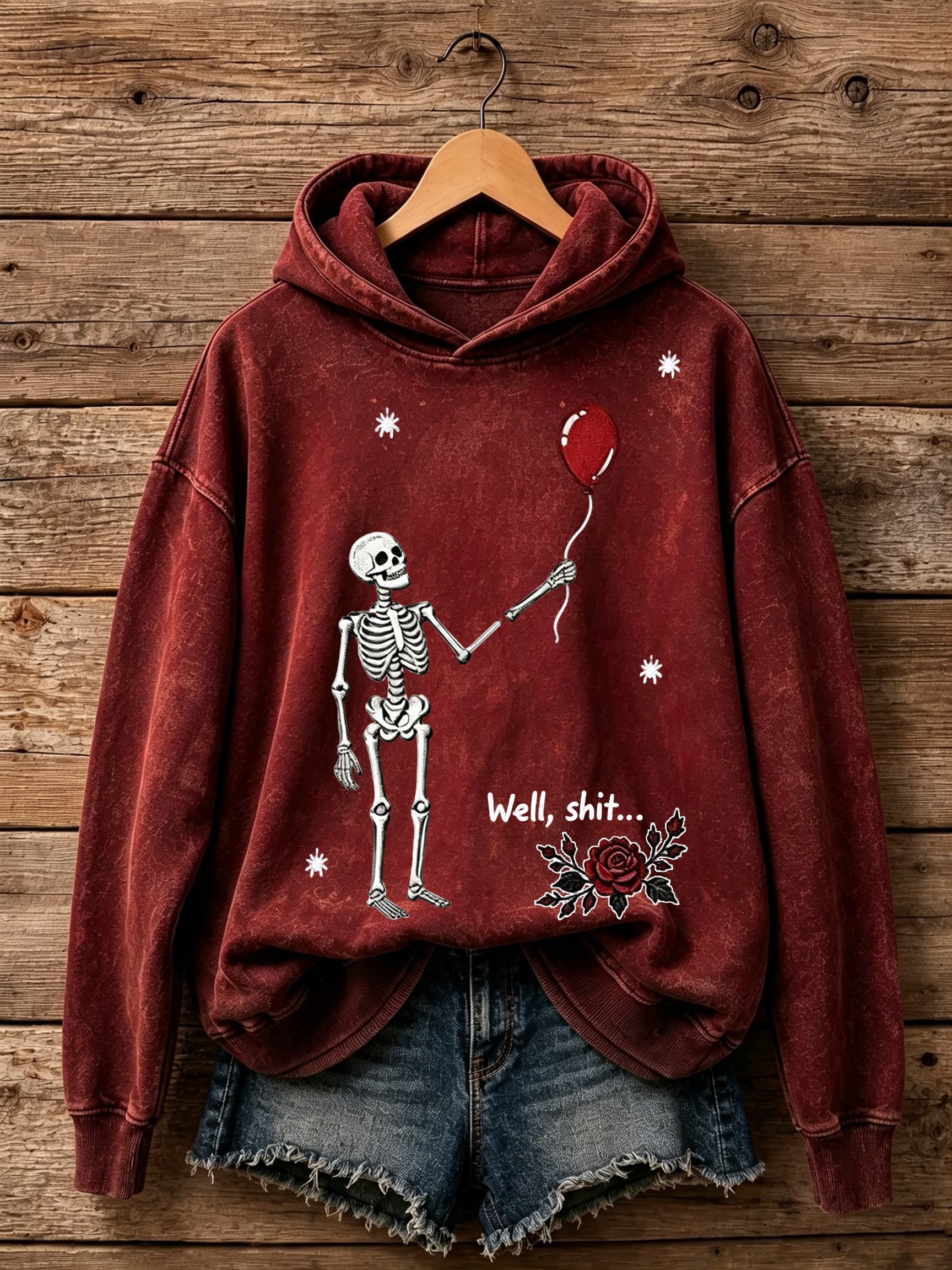 🔥🔥2nd 50% Off 🔥🔥Women's Retro Halloween Well, Shit... Printed Hoodie