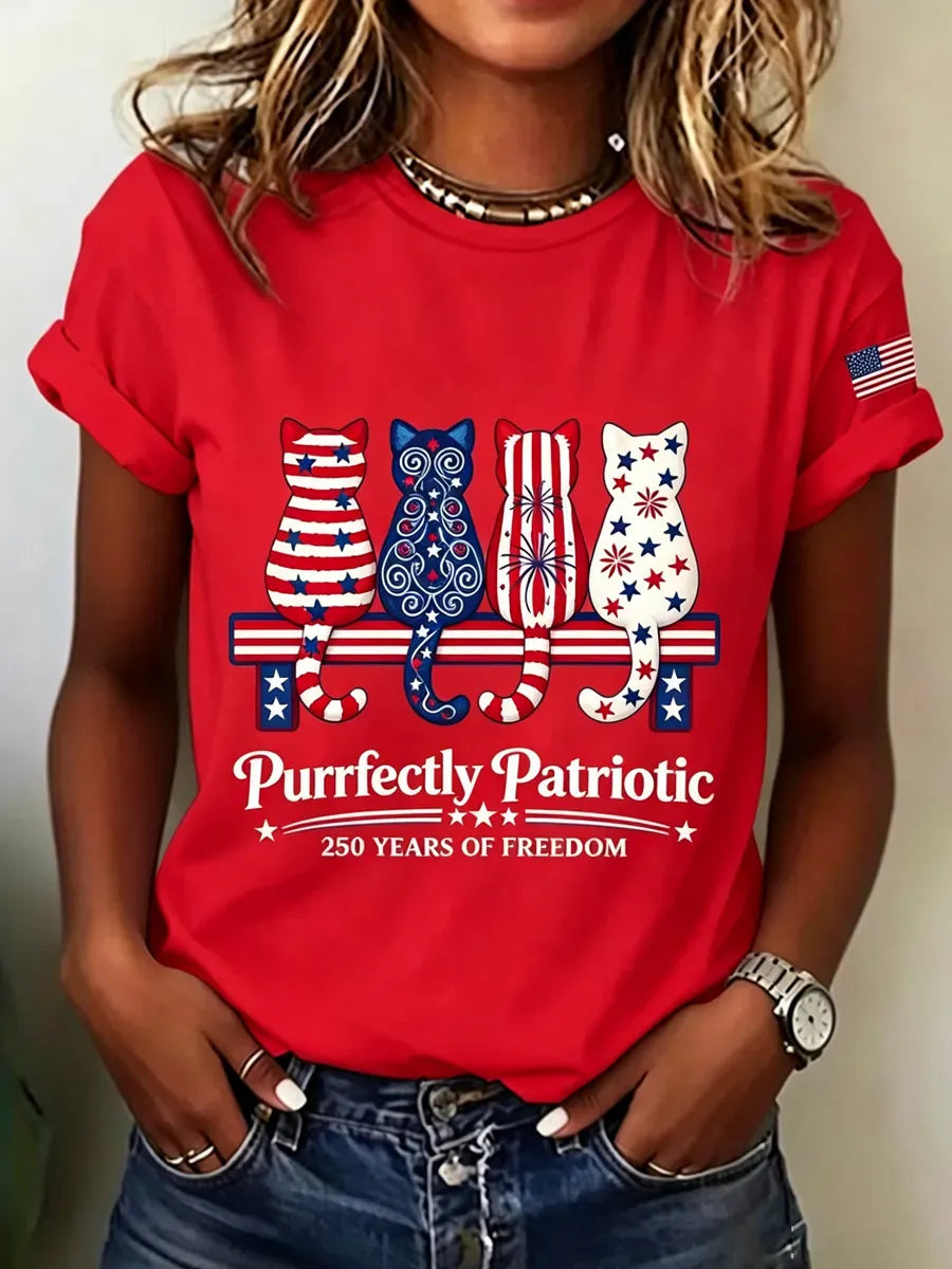 Women's Cats Print Casual T-shirt