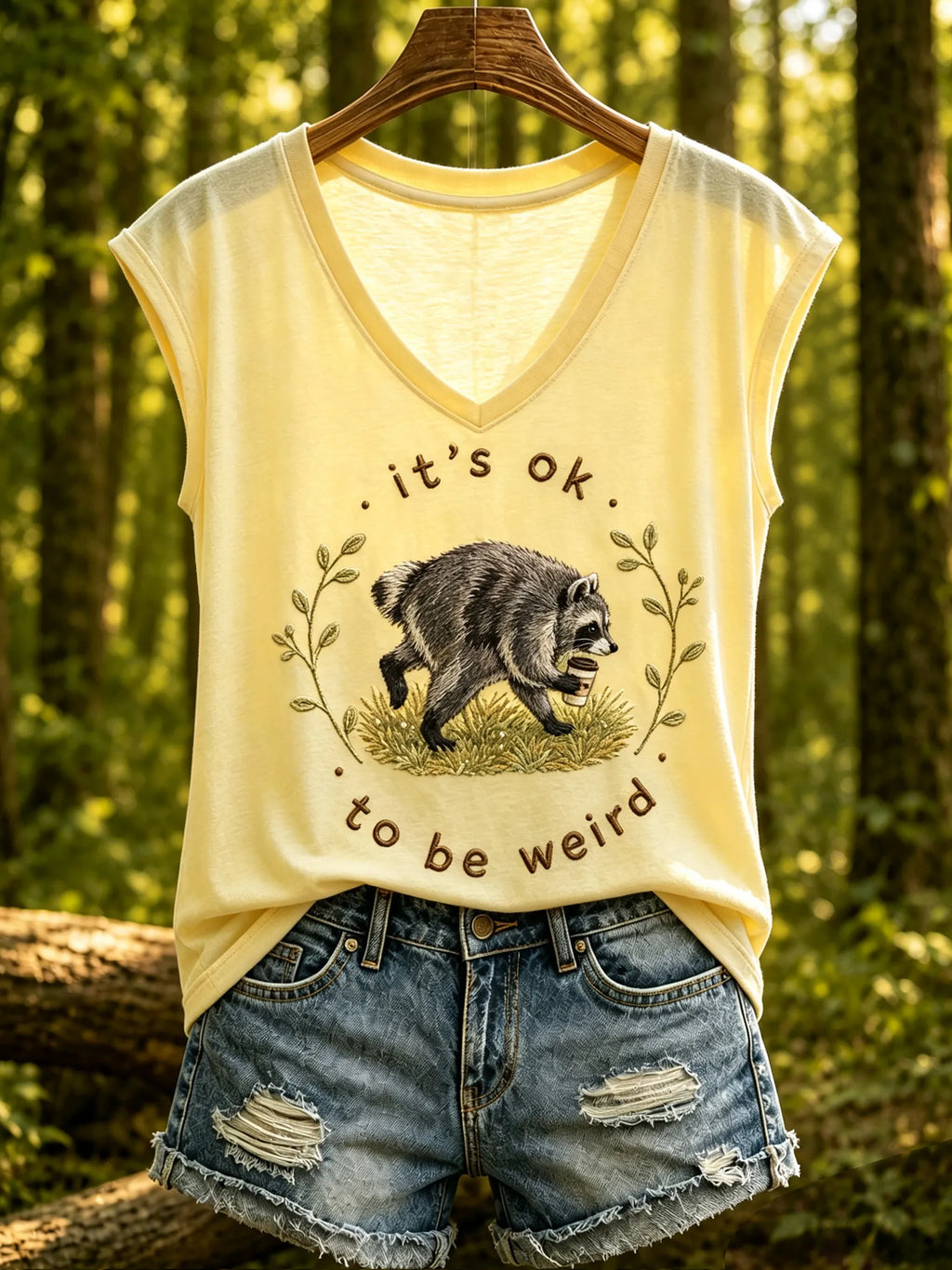 Women's Jimothy Raccoon Animal Top