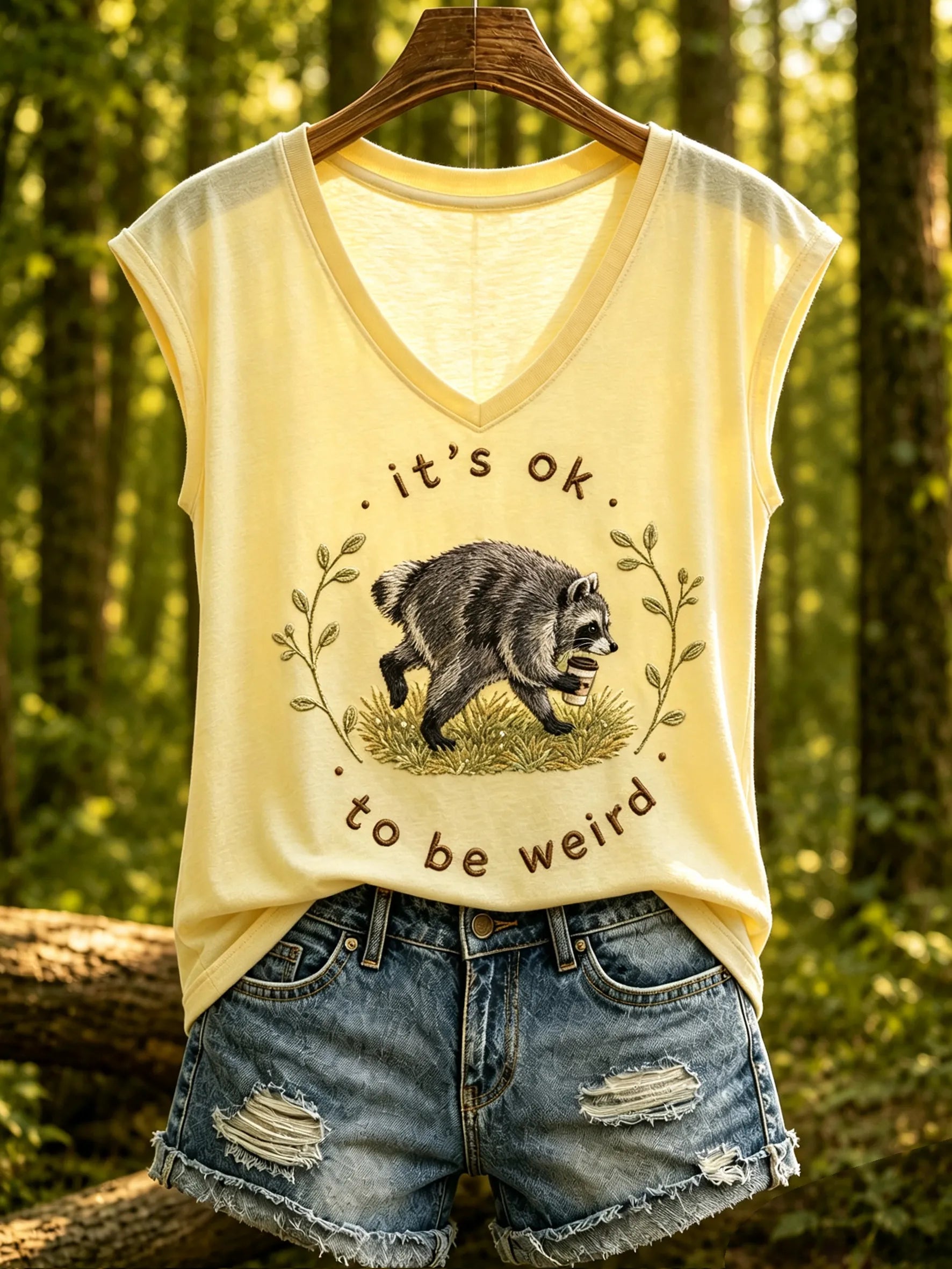 Women's Jimothy Raccoon Animal Top