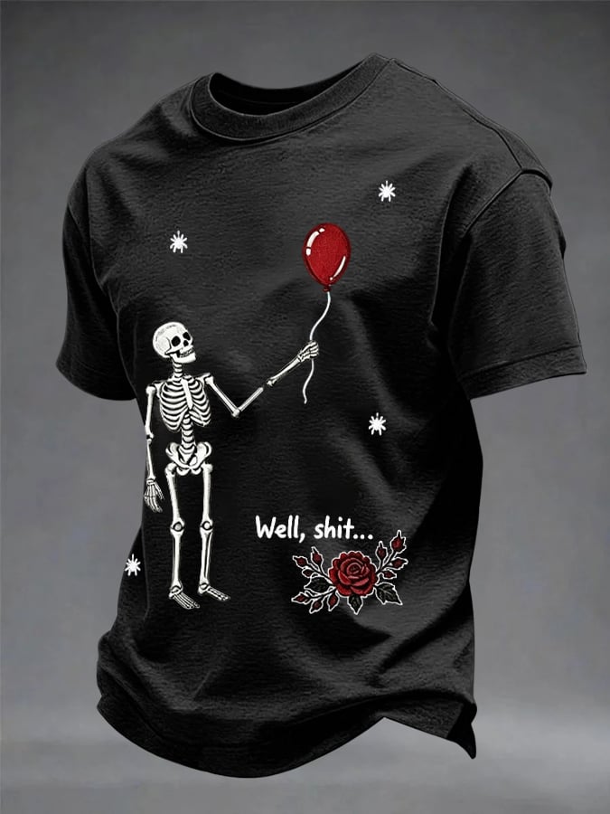 Men's Retro Halloween Well, shit... Printed Casual T-Shirt