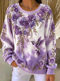 Women's Casual Print Long Sleeve Knit Top
