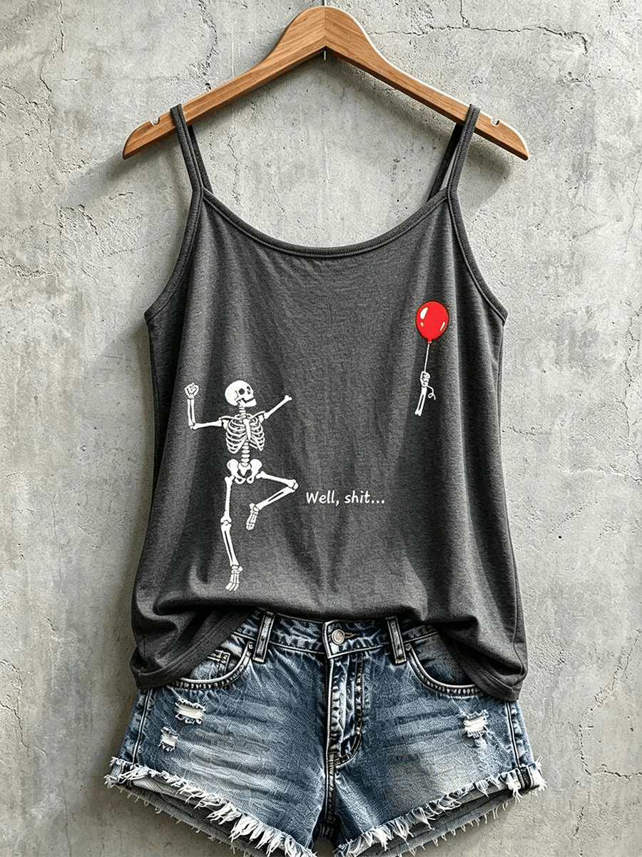 Women's Retro Halloween Well, shit... Print Camisole