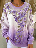 Women's Casual Print Long Sleeve Knit Top