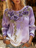Women's Casual Printed Long-Sleeve Sweatshirt