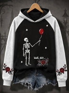 Women's Retro Halloween Well, shit... Printing Hoodie