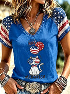 Women's Cats Print Casual T-shirt
