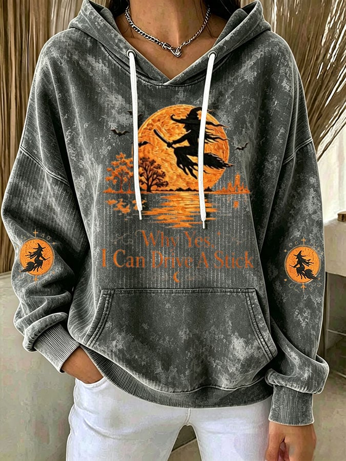 Women's Casual Printed Hooded Knit Top