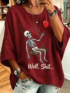 Women's Retro Halloween Well, Shit... Printed Sweatshirt