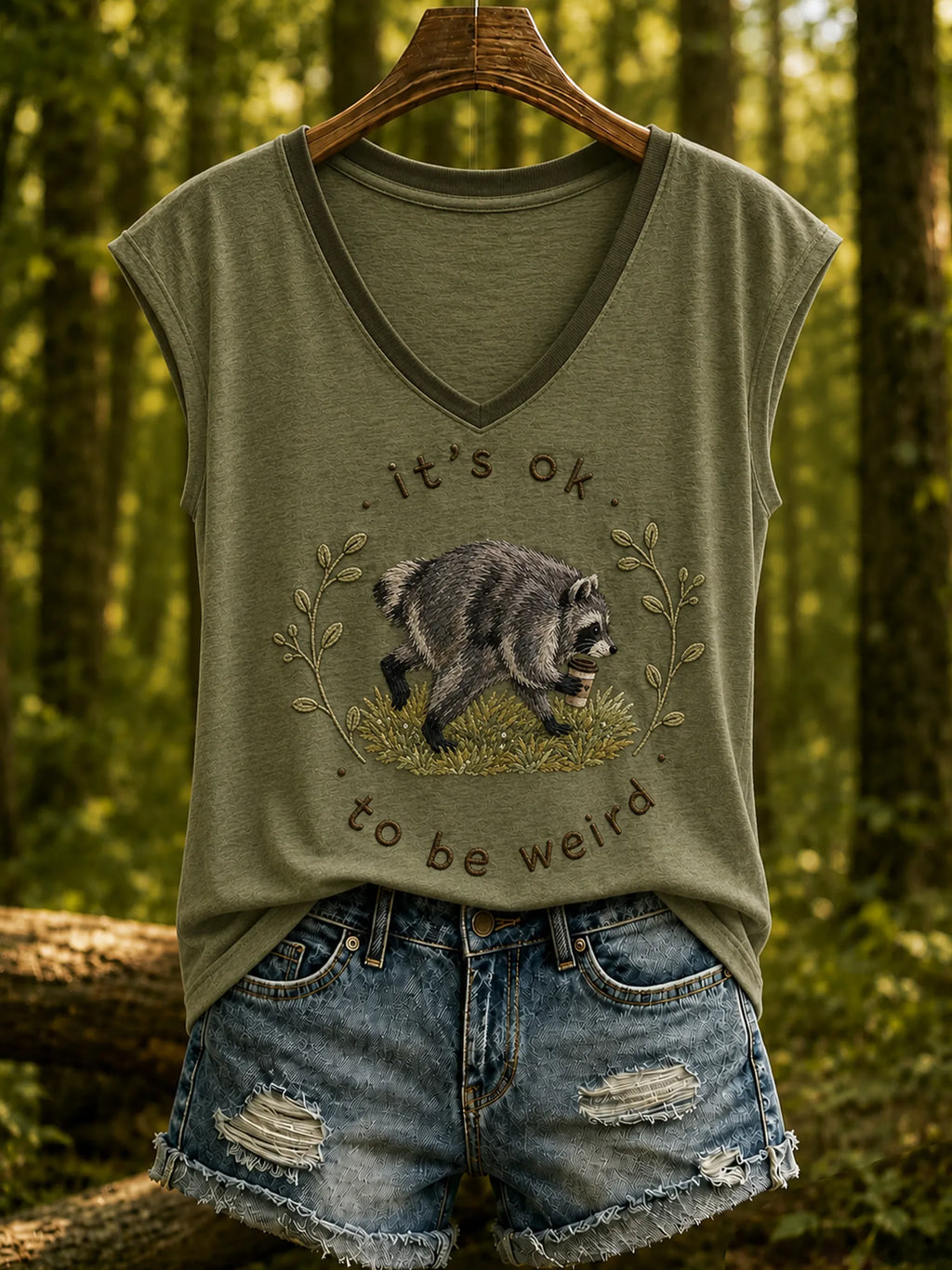 Women's Jimothy Raccoon Animal Top