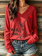 🔥🔥2nd 50% Off 🔥🔥Women's Retro Halloween Well, shit... Print T-Shirt